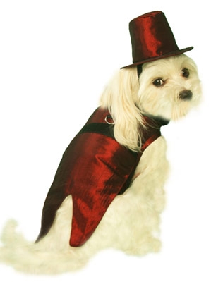 Burgundy Dog Tuxedo Costume